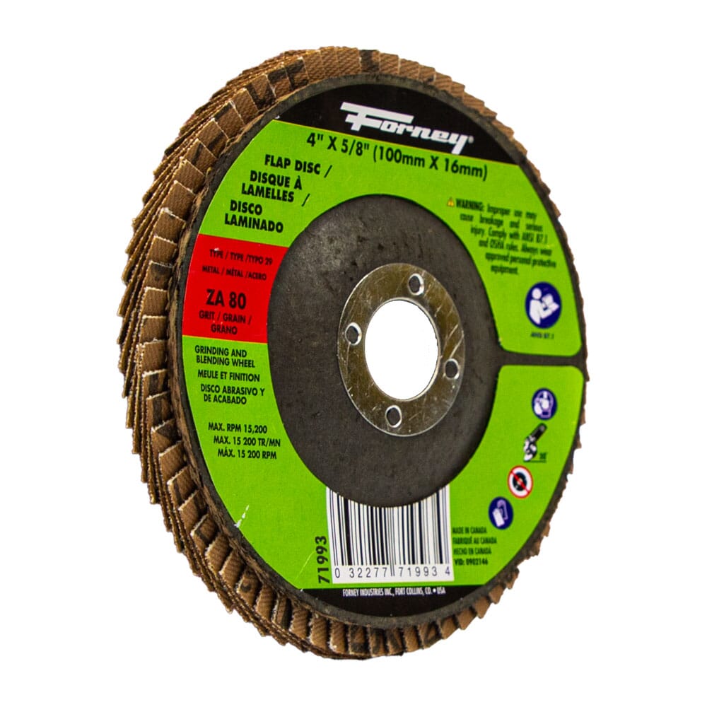 Flap Disc, Type 29, 4 in x 5/8 in, ZA80